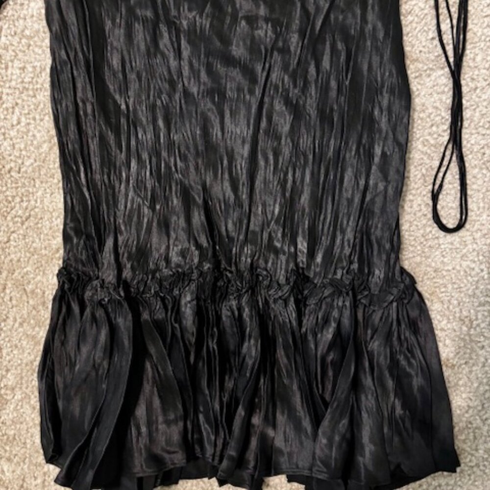 Vintage Betsey Johnson Silk Slip Dress, Black, Y2K, Size Large (8-10) - Picture 6 of 9